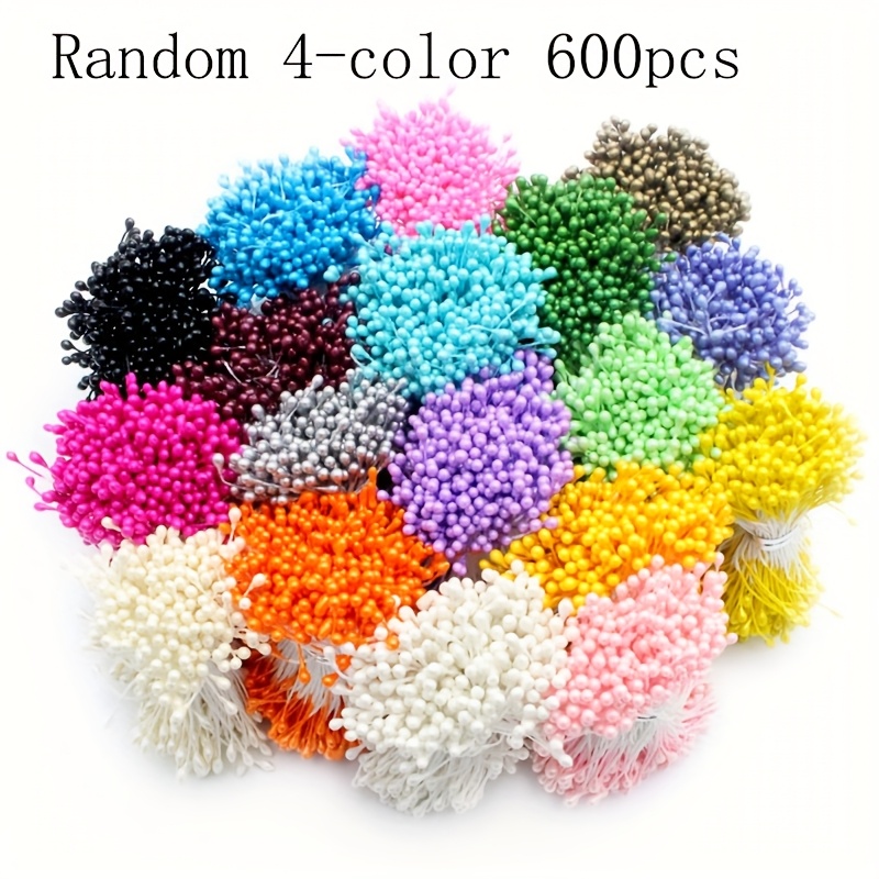 TEMU About 600pcs/various Colors Of Pearl And Flower Core Simulation Flowers Suitable For Weddings, Various Festival Decorations, Pearl Floral