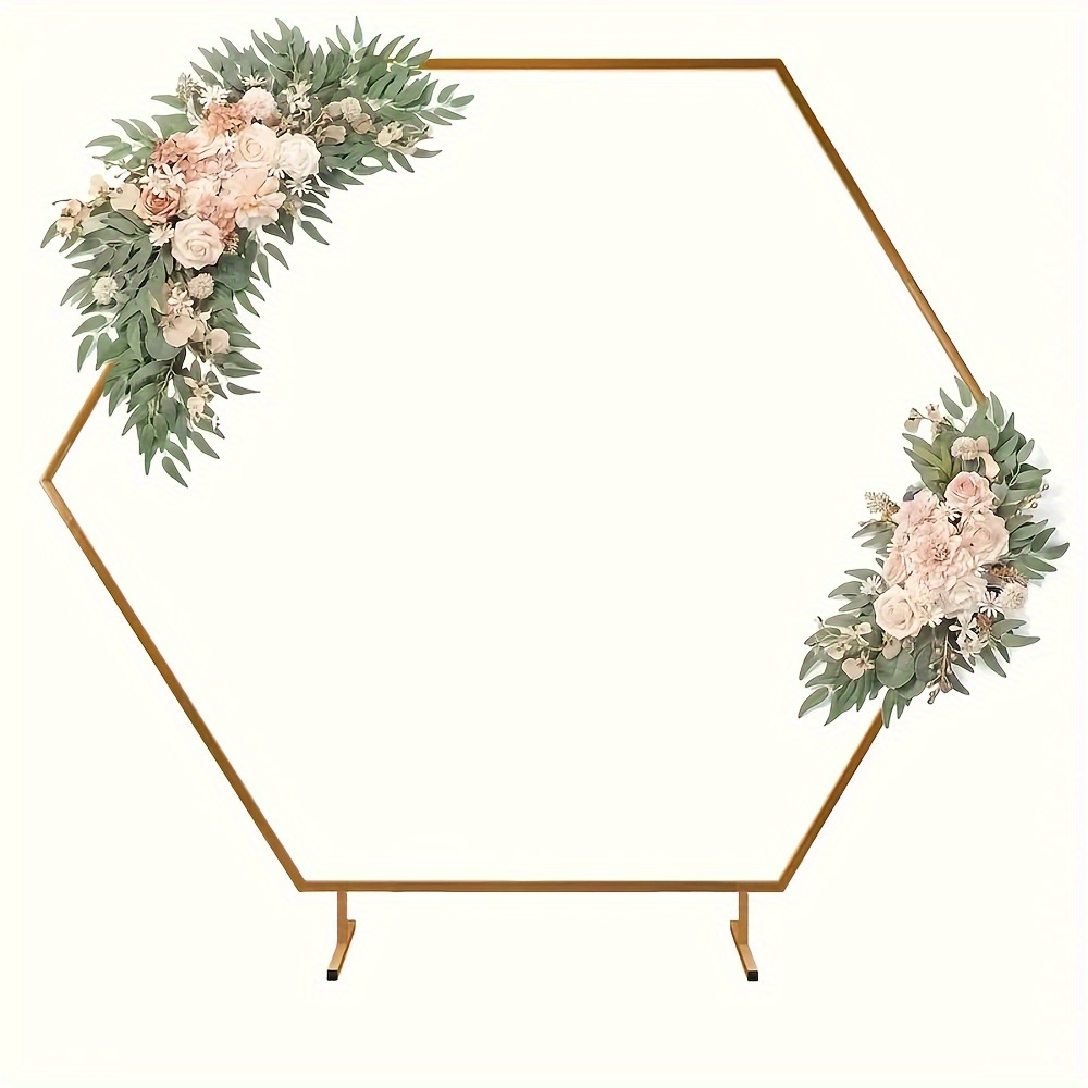 

6.7ft X 6ft Wedding Arch Backdrop Stand, Hexagonal Metal Frame For Ceremony, Anniversary, Party, Photo, Booth, Decoration