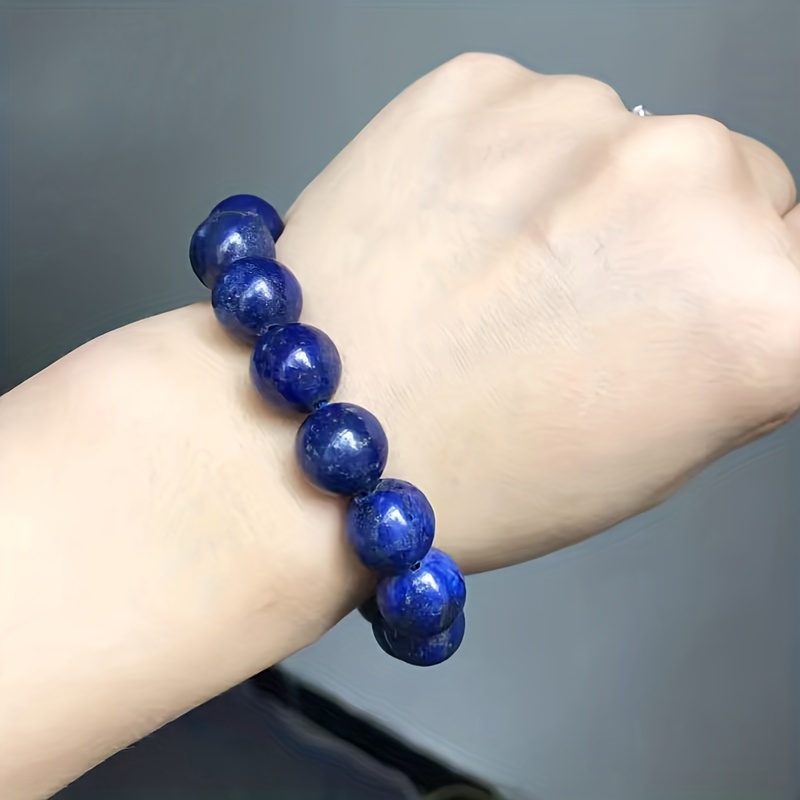 1pc/2pcs High Quality Colored Stone Navy Blue Beads Bracelets For Women Men, Stretch Bracelet Couple Jewelry Husband Gift Valentine's Day New Year