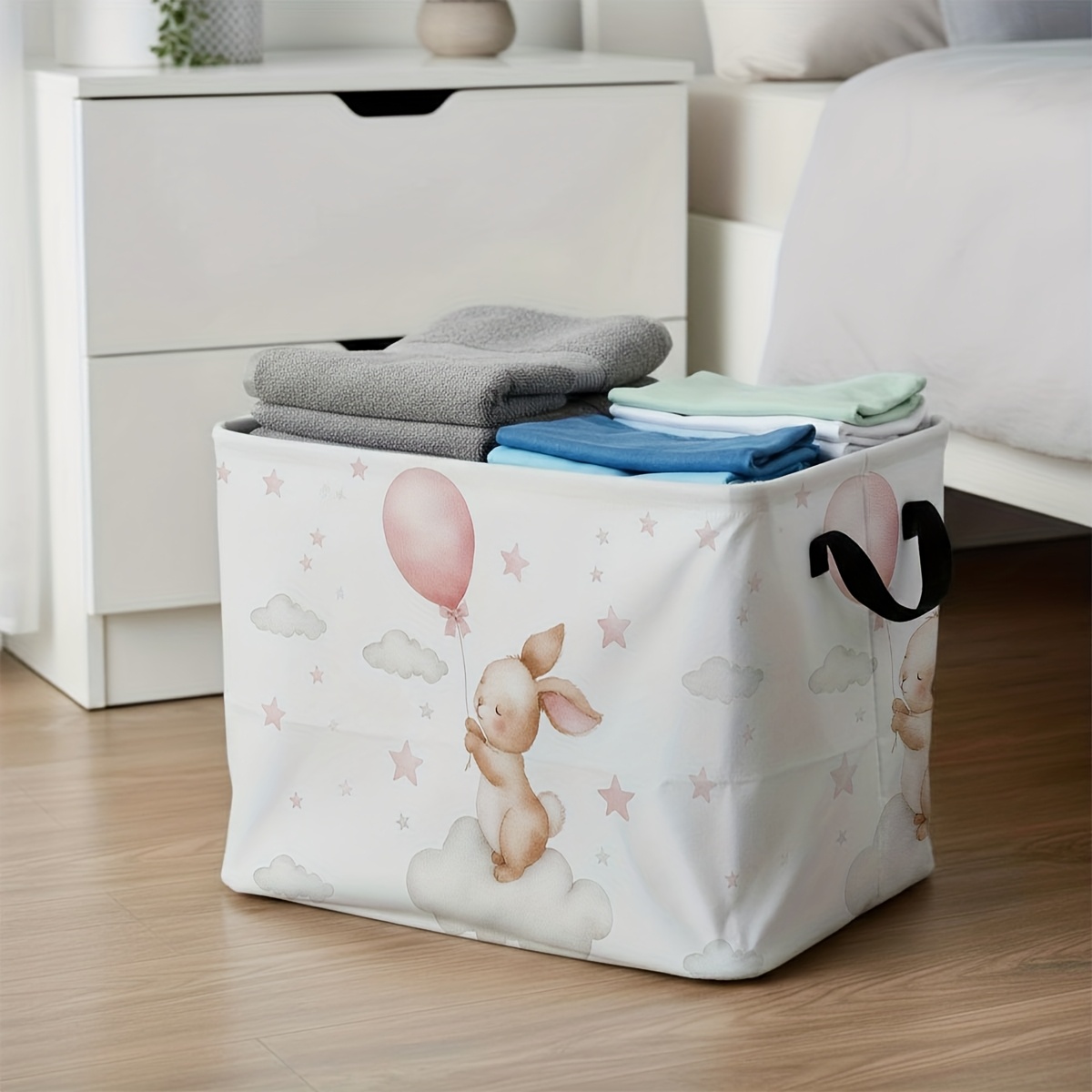Bunny and Balloon Storage Basket for Home Organization