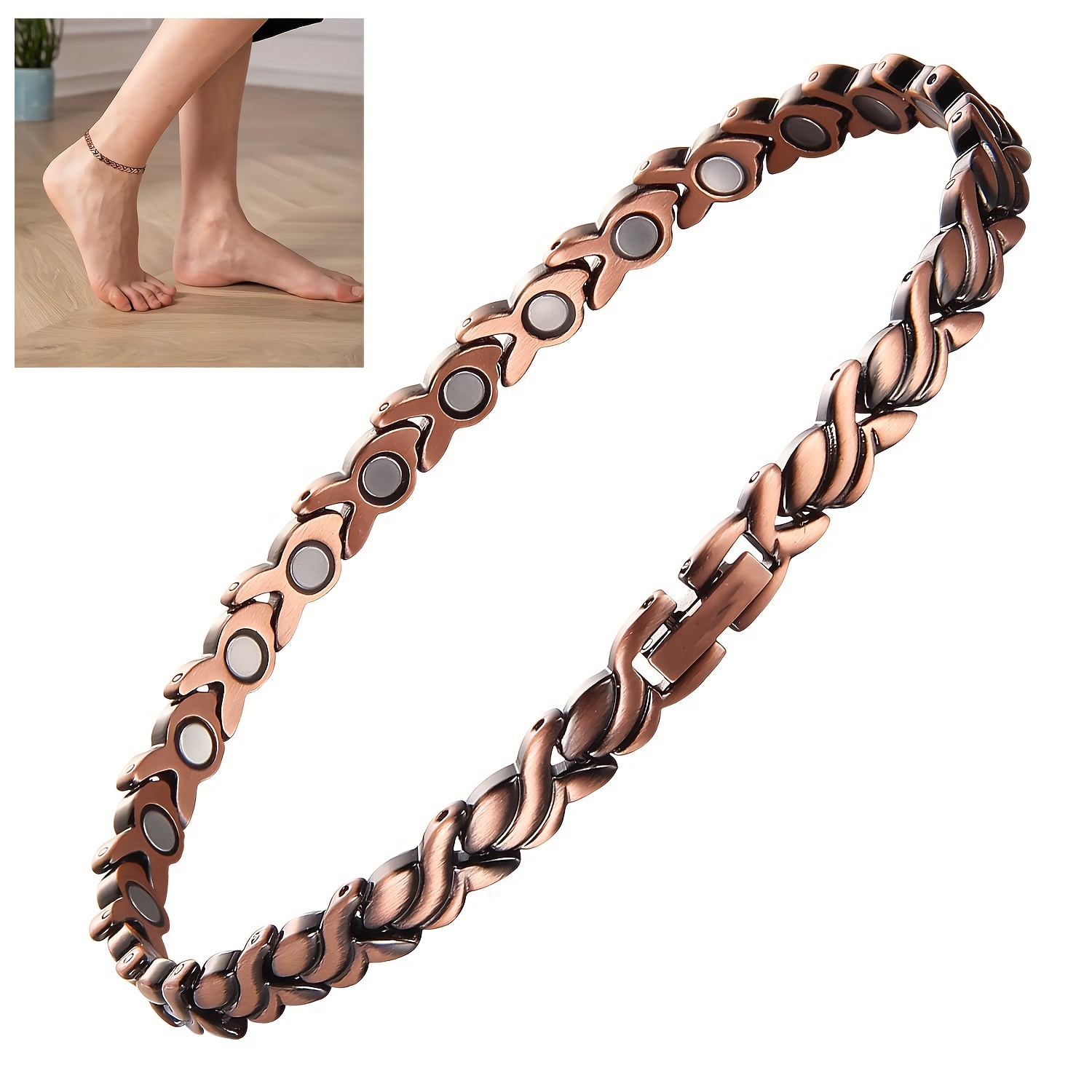 copper ankle bracelet women pure copper magnetic anklet 3500