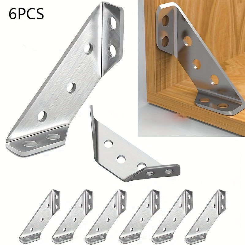 Universal Furniture Corner Connector | Angle Corner Brackets For Wood | Stainless Steel Corner Brace Corner Bracket Set | 10PCS Triangle Support Frame