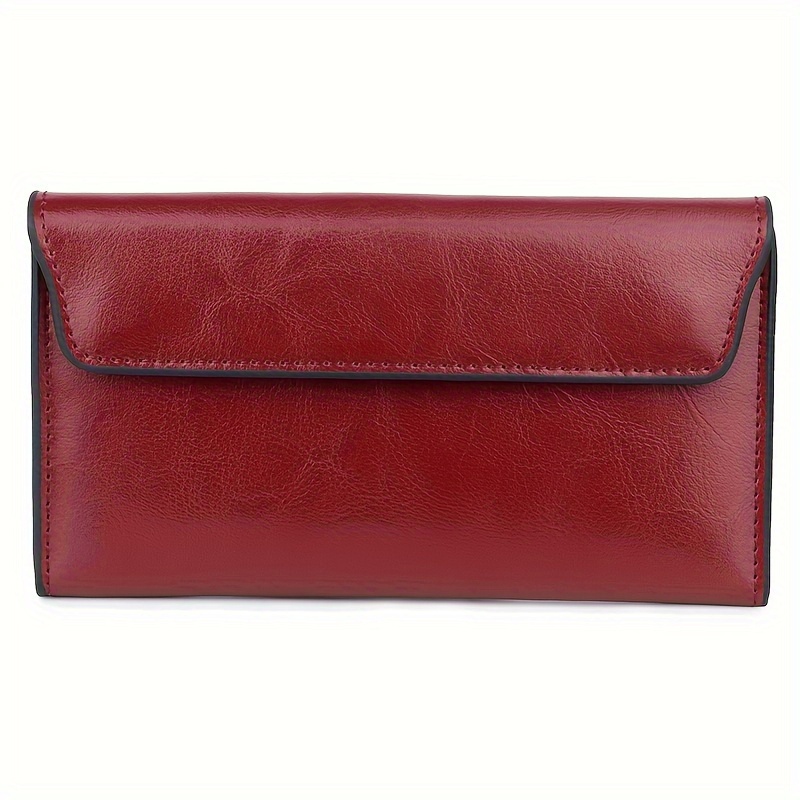 

Portefeuille Pochette Élégant pour Femme, Couleur Unie, aux Taches, avec Fermeture Magnétique et Doublure, pour Noir, Bleu, , Rouge Rose, Sac à Main en Cuir