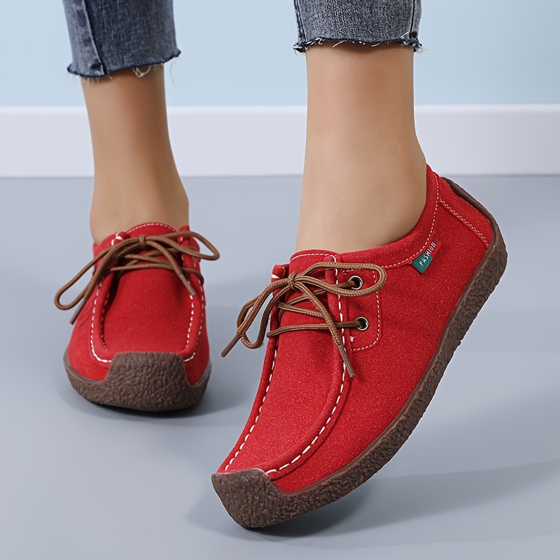 Lace Flat Shoes Women s Solid Color Low Top Walking Shoes Temu New