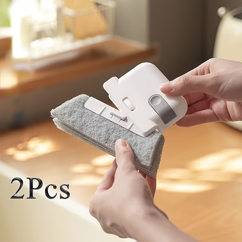 TEMU 2pcs Cleaning Brush Set, Scrubber For Sliding Door Tracks & Kitchen Grease, Dual- With Scraper For Sticky Dirt, Multi-use Household Tool For