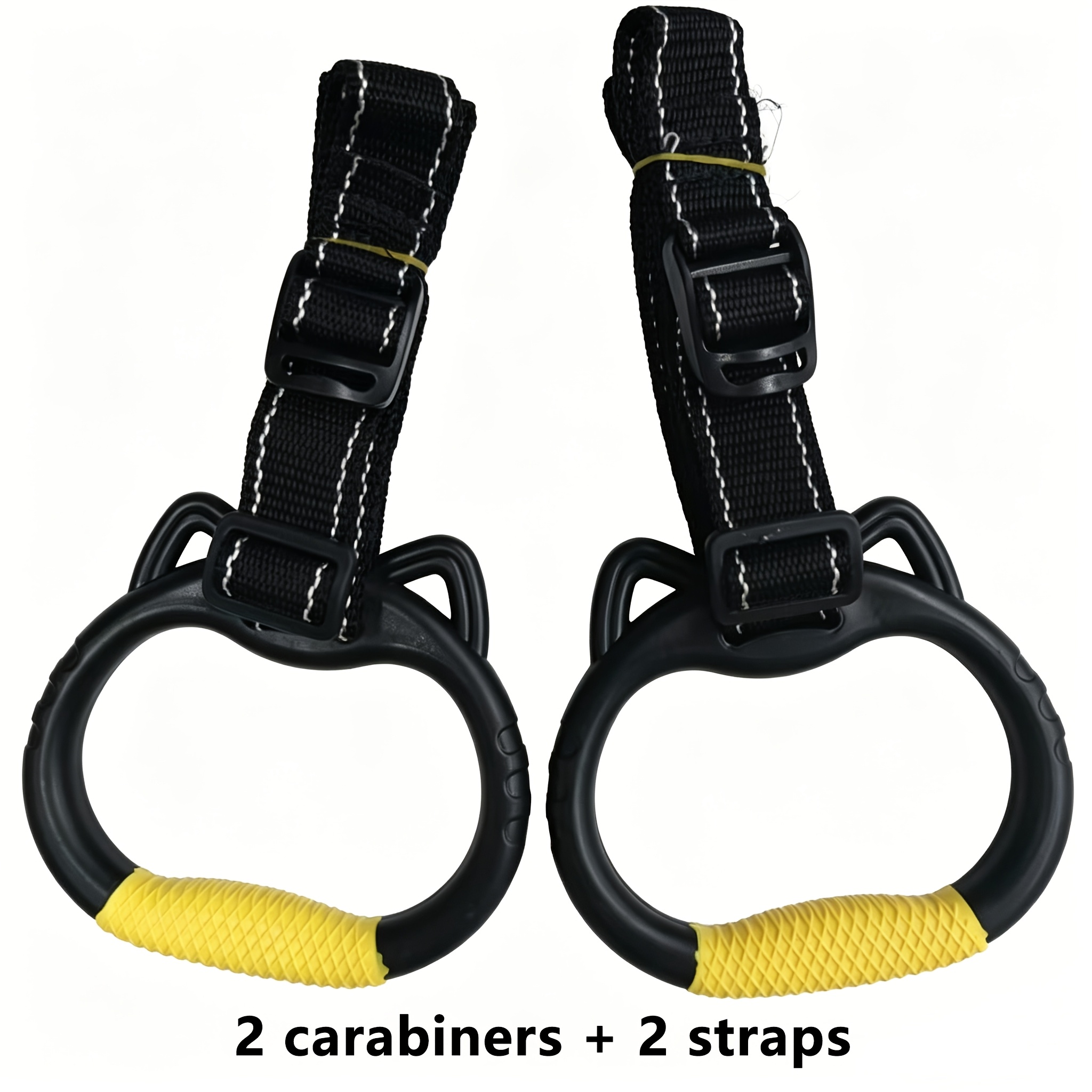 TEMU 2pcs Adjustable Gym Rings Set - Home Fitness Swing Rings, Pull-up Rings, Multi-functional Training Rings - Suitable For , Playground Expansion -