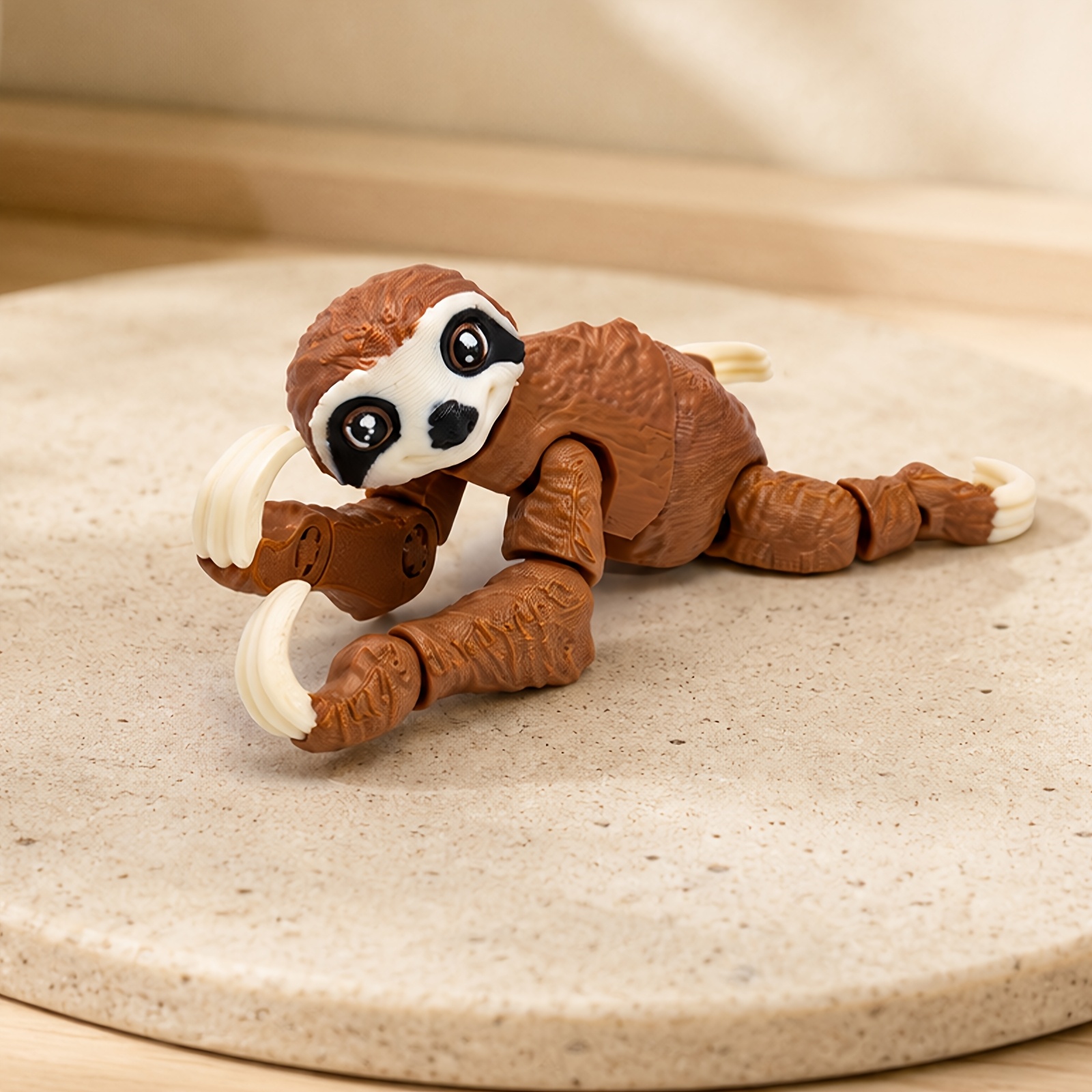 TEMU Poseable Sloth Toy, 3d Printed Flexible Sloth Model, Cute Animal Figurine With Movable Joints, Desktop Decoration Toy Gift