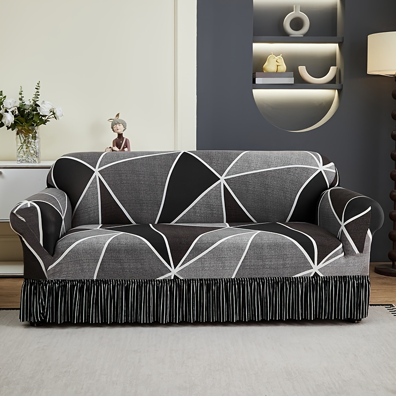 stretchable sofa cover skirt season non slip dustproof couch