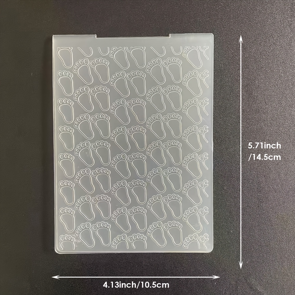Image of Plastic Embossing Folder For Scrapbooking, Ideal For Photo Albums And Paper Crafts Featuring Foot Designs