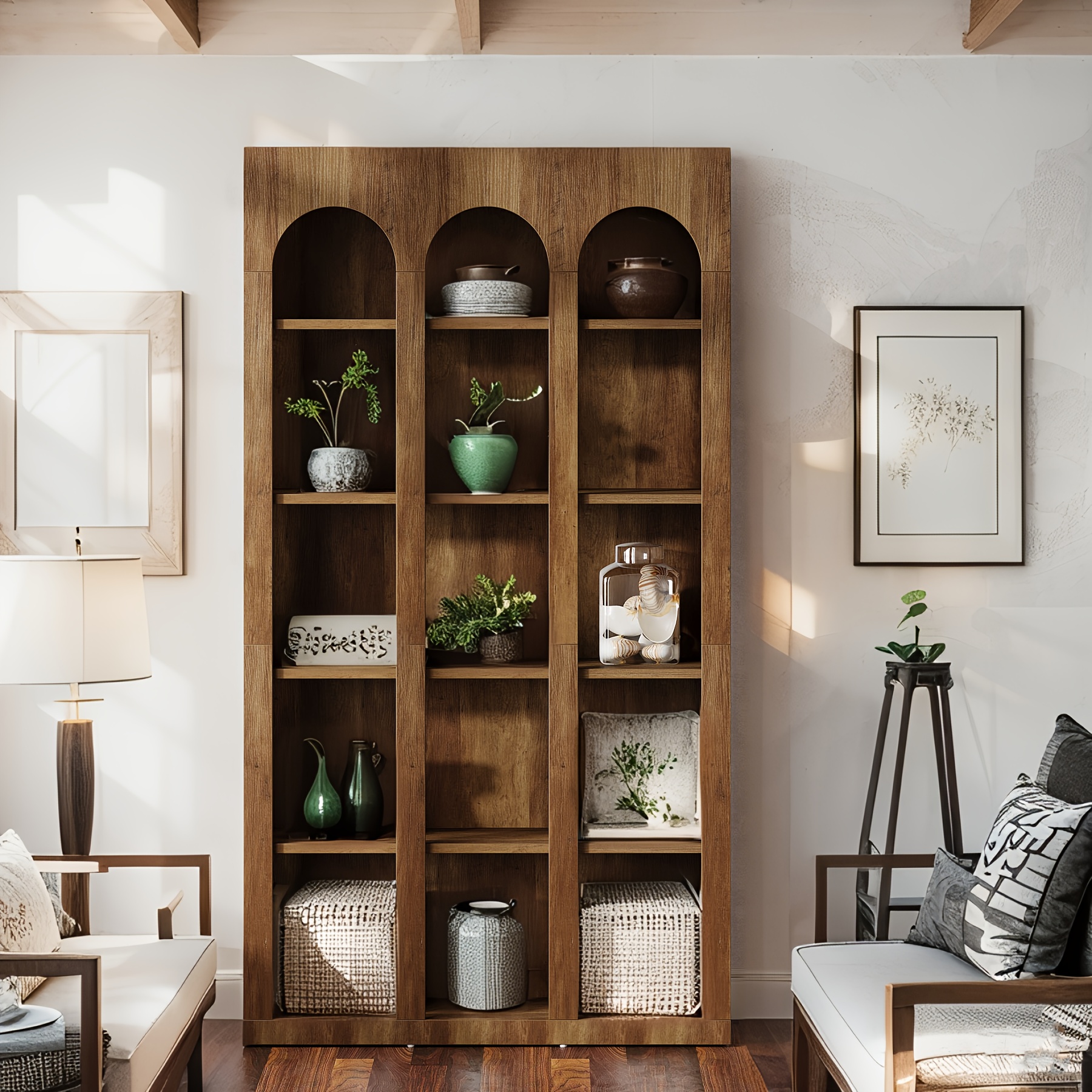 TEMU Bookcase - 5 Tier Open Bookshelves Wooden Bookshelf For Home Office Storage