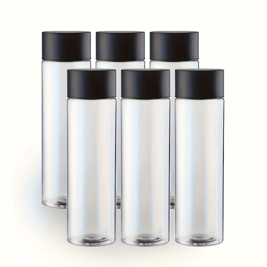 Image of 6pcs Clear Plastic Sensory Bottles With Black Lids - Reusable, Round Water Bottles For Sensory Play, Classroom Activities, And Party Decorations, Sensory Play Supplies||durable Plastic