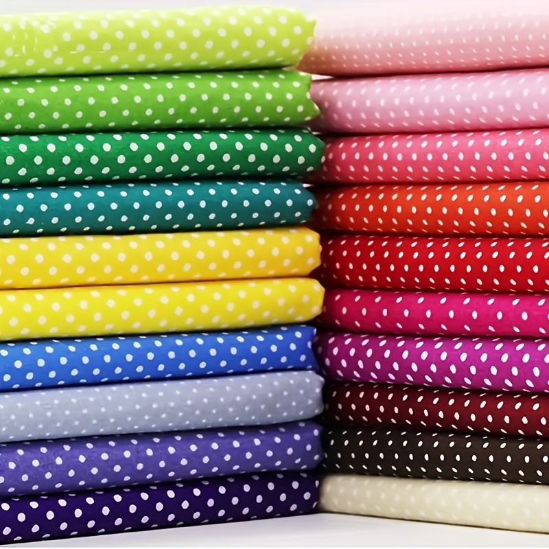 

20pcs/set Multicolor Non-repeat Polka Dot Cotton Blend Fabric For Diy Sewing Scrapbooking Quilting Craft Patchwork