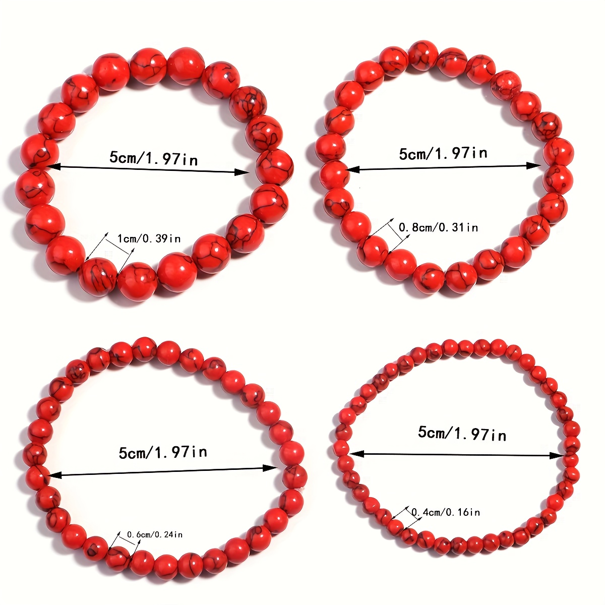 Vintage Chinese Style Couple's Red Bracelets Set
