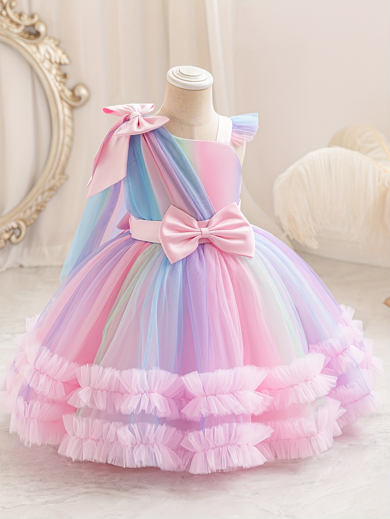 open lace back dress Rainbow Fairy Dress & Wings Size 3-4 main image 1