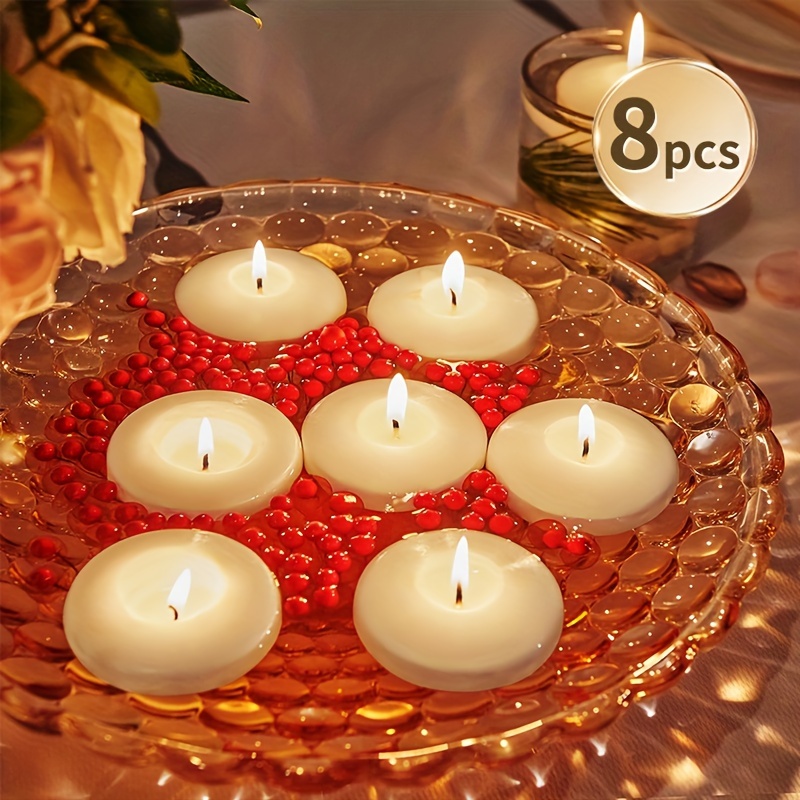 Bougies Flottantes Blanches Non Parfumées, 30 Pièces