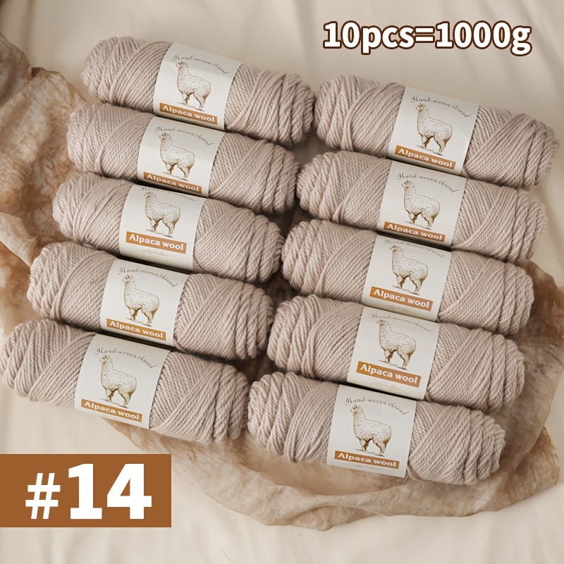 E-shop Luxuriöses 10-teiliges Set 1000G (35.2Oz) 100% Reine Alpaka Wolle Garn, Weich, Bequem, Warm und Nicht , Ideal zum Stricken im Herbst und Winter,