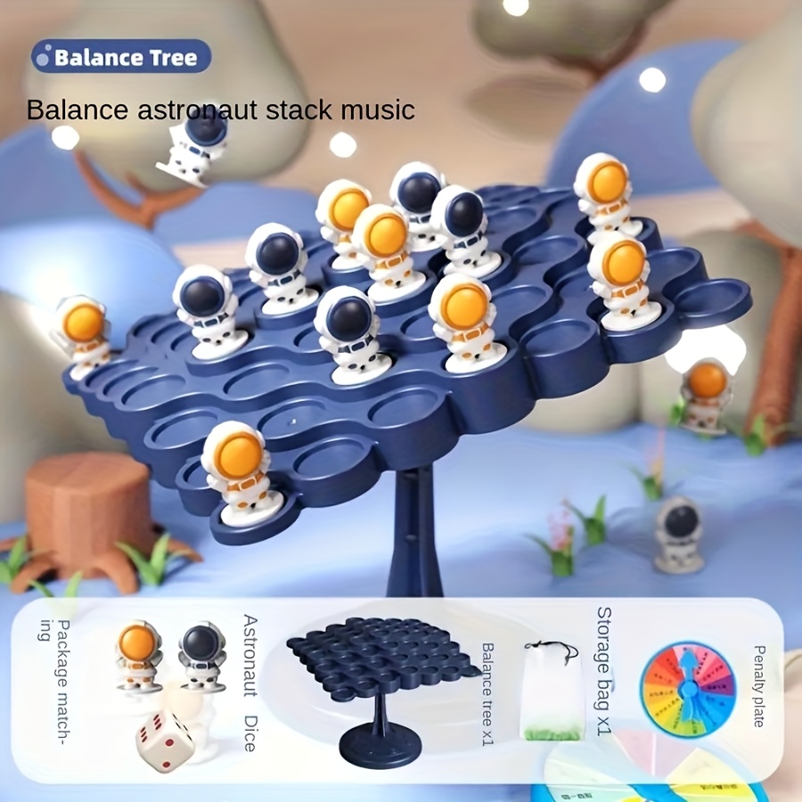 Astronaut-Themed Balance Tree Tower Game, Coordination Training Toy