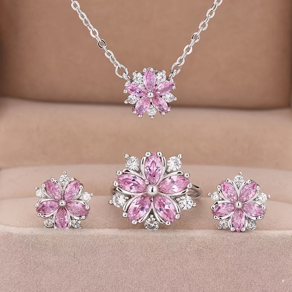 TEMU Parure de 3 pièces tendance et avec pendentif , boucles d'oreilles clous et bague avec synthétique simulée, pour garçons et filles, accessoires