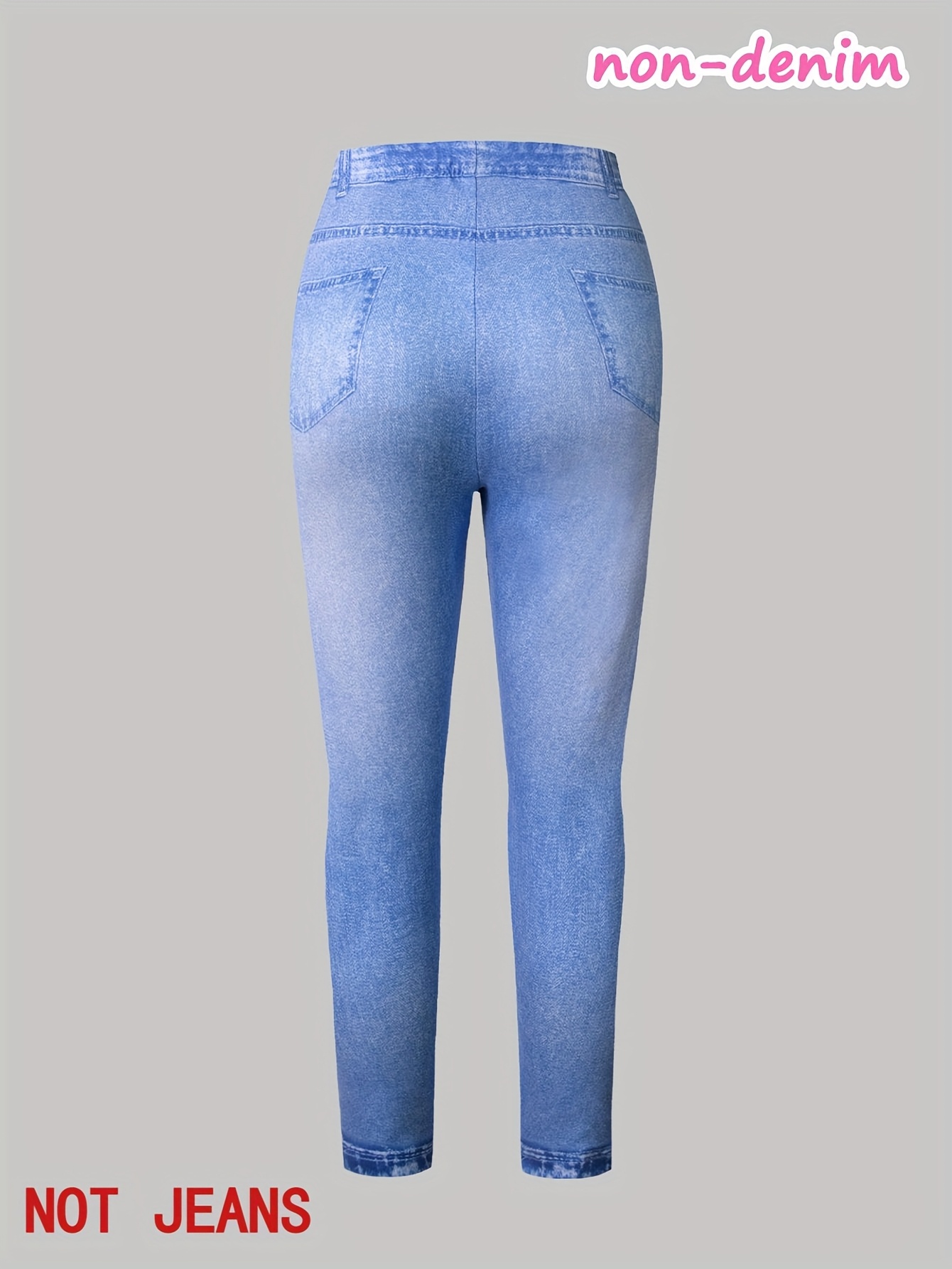 3pcs Girls' Long Pants Mid-Stretch Fashion Cartoon Graffiti Letter Ripped Pattern Classic Knit Faux Denim Trousers Leggings Casual Soft Comfortable Girls' Outfit Gift for Festival Carnival Party, for Outdoor