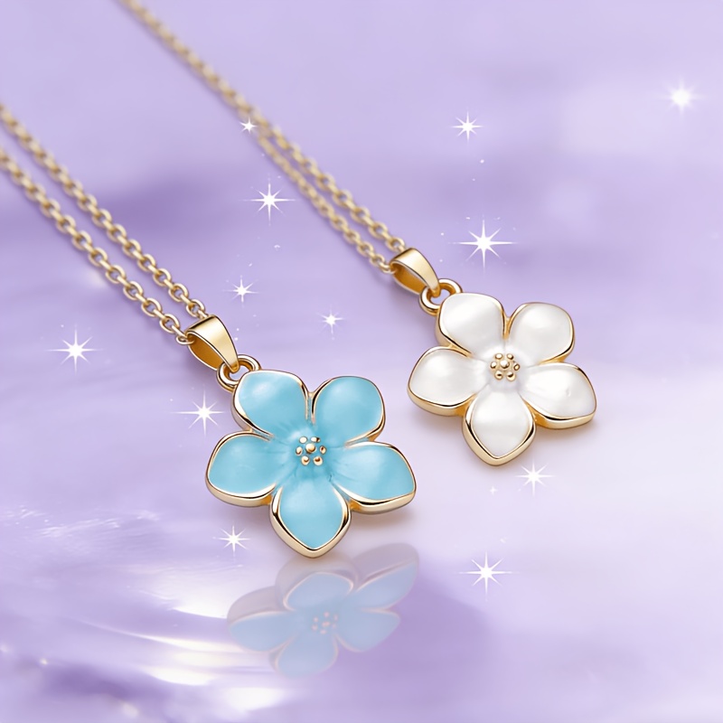 TEMU Collar de flor simple, , de moda y elegante, 2 piezas, para , , regalo de Navidad y