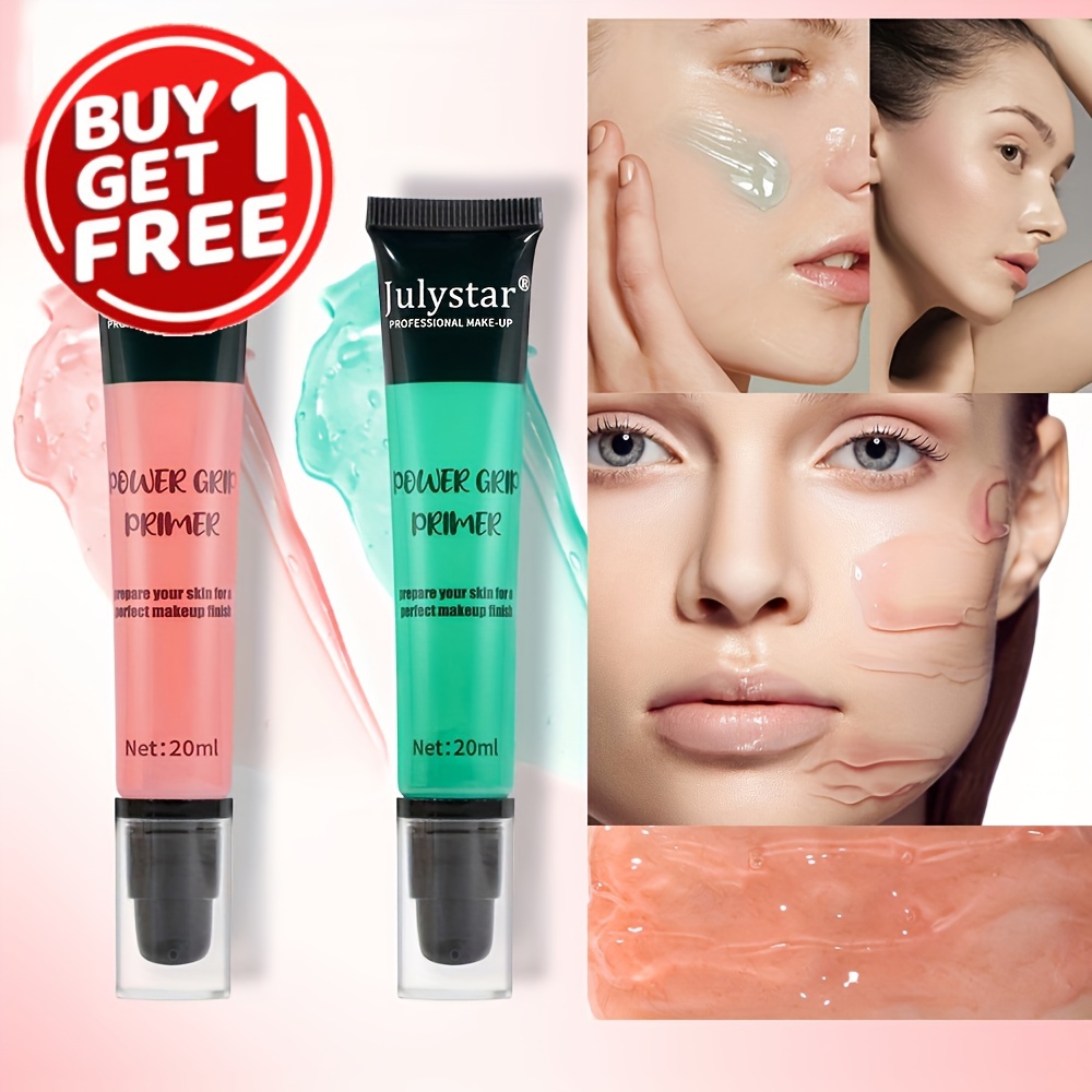 

[buy 1 Get 1 Free]2pcs-set Pore Primer & Pre Makeup Gel - Makeup Primer Face Makeup Pore Minimizer & Primer For Oily Skin, Power Grip Primer (red/blue) For Women