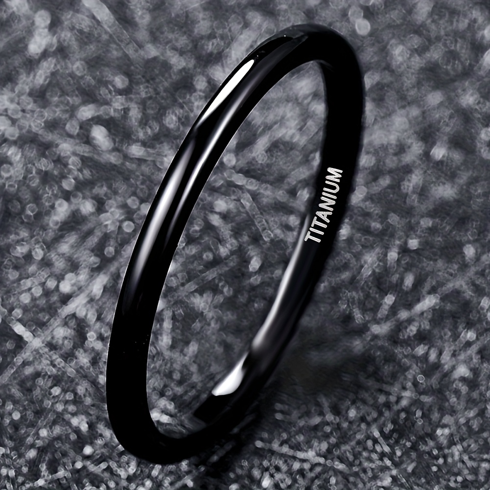 1pc Minimalist Ring - Matte Black Finish, Durable Everyday & Formal Jewelry For , Wedding, Anniversary, Valentine's Gift - Everyday/_special Occasion Jewelry, Versatile Accessory, , Highquality Finish