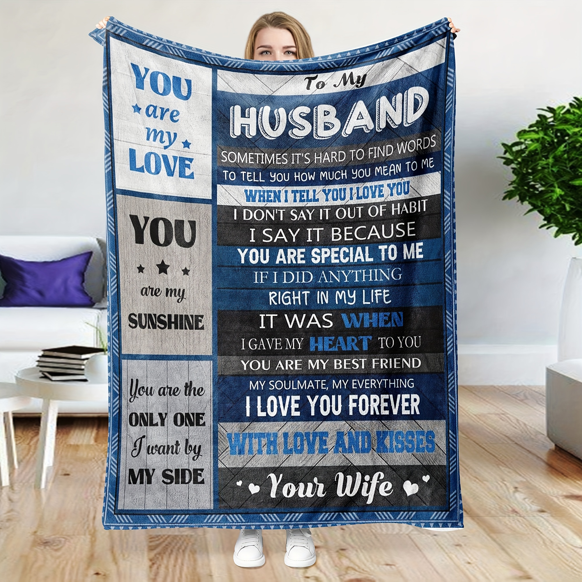 

Gifts For Husband, Husband Gifts, Husband Birthday Gift, Best Mens Wedding Anniversary Birthday Gifts For Husband Unique, Top Husband Gifts From Wife, Gifts For Him Men, I Love You Blanket 60"x 80