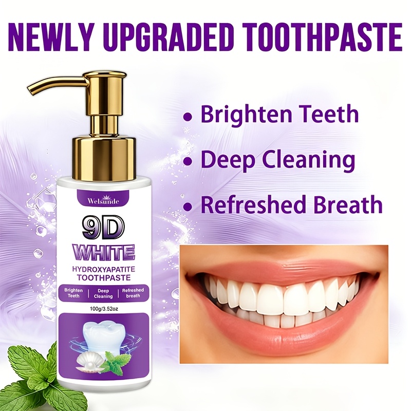 9D White Hydroxyapatite Pump Toothpaste with Probiotics
