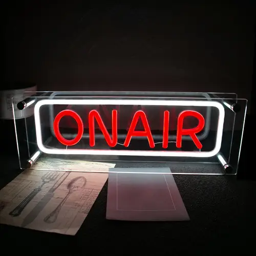 on air neon led lights desktop sign usb power supply mini beautiful acrylic light box button operated lamp suitable for bedroom game room table decoration living room art deco gifts plastic material no battery required