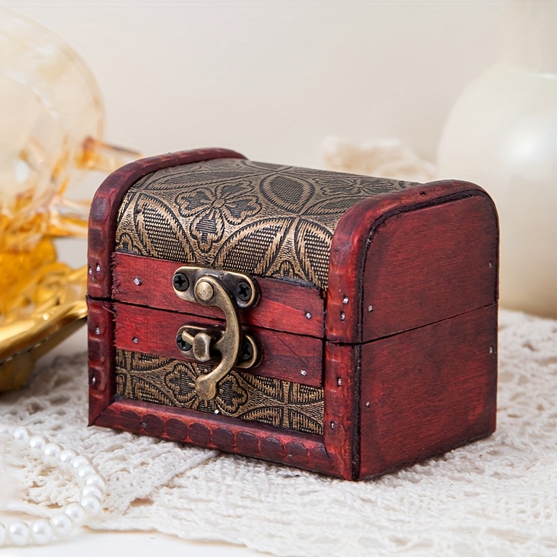 Image of A Small Wooden With Floral Patterns, A Vintage- For Storing Jewelry, Souvenirs, Coin Collections, And Home Decor Items, Jewelry Boxes