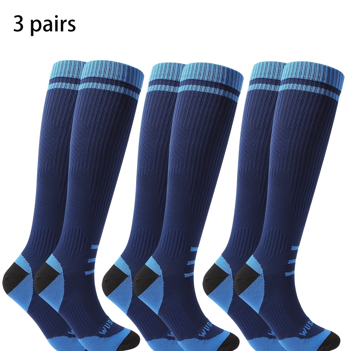 3 Pairs Knee High Compression Socks For , Graduated Support Socks For Running, Travel, Work, Breathable Long Compression Stockings