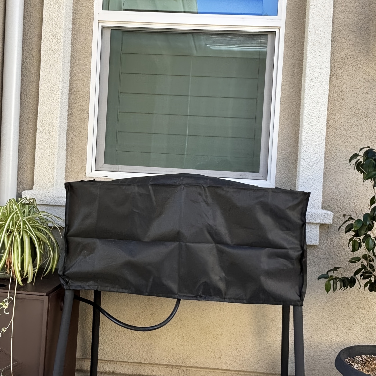 TEMU 1 Housse de protection pour réchaud d'extérieur, compatible avec réchaud de camping à 2 brûleurs sur propane, noir, couverture uniquement