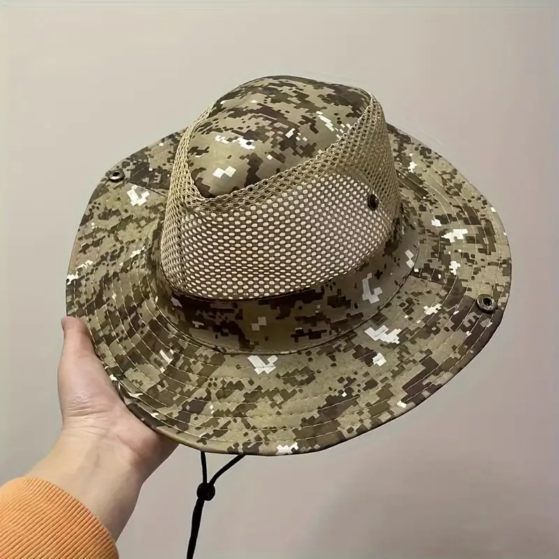 1pc Wide Brimmed Mens Summer Sun Hat Outdoor Fishing And Uv Protection -  Jewelry & Accessories - Temu
