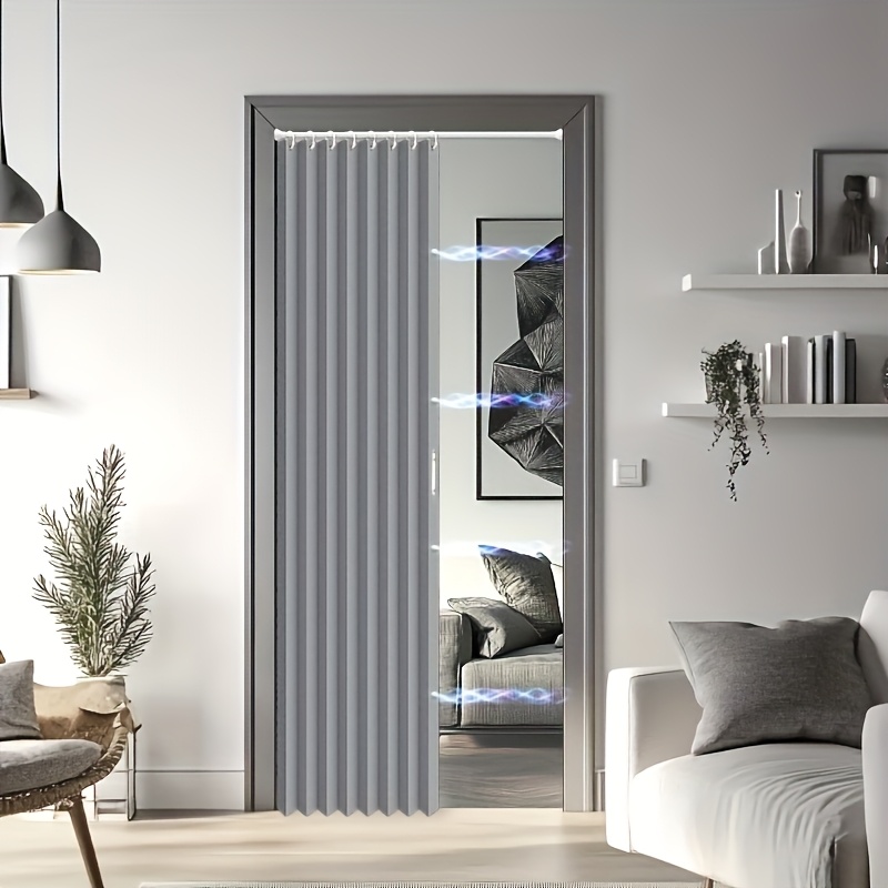 Image of 1pc Magnetic Door Curtain, Insulated Door Cover, Blackout Door Curtain, , Bedroom, Living Room Kitchen, Room Partition