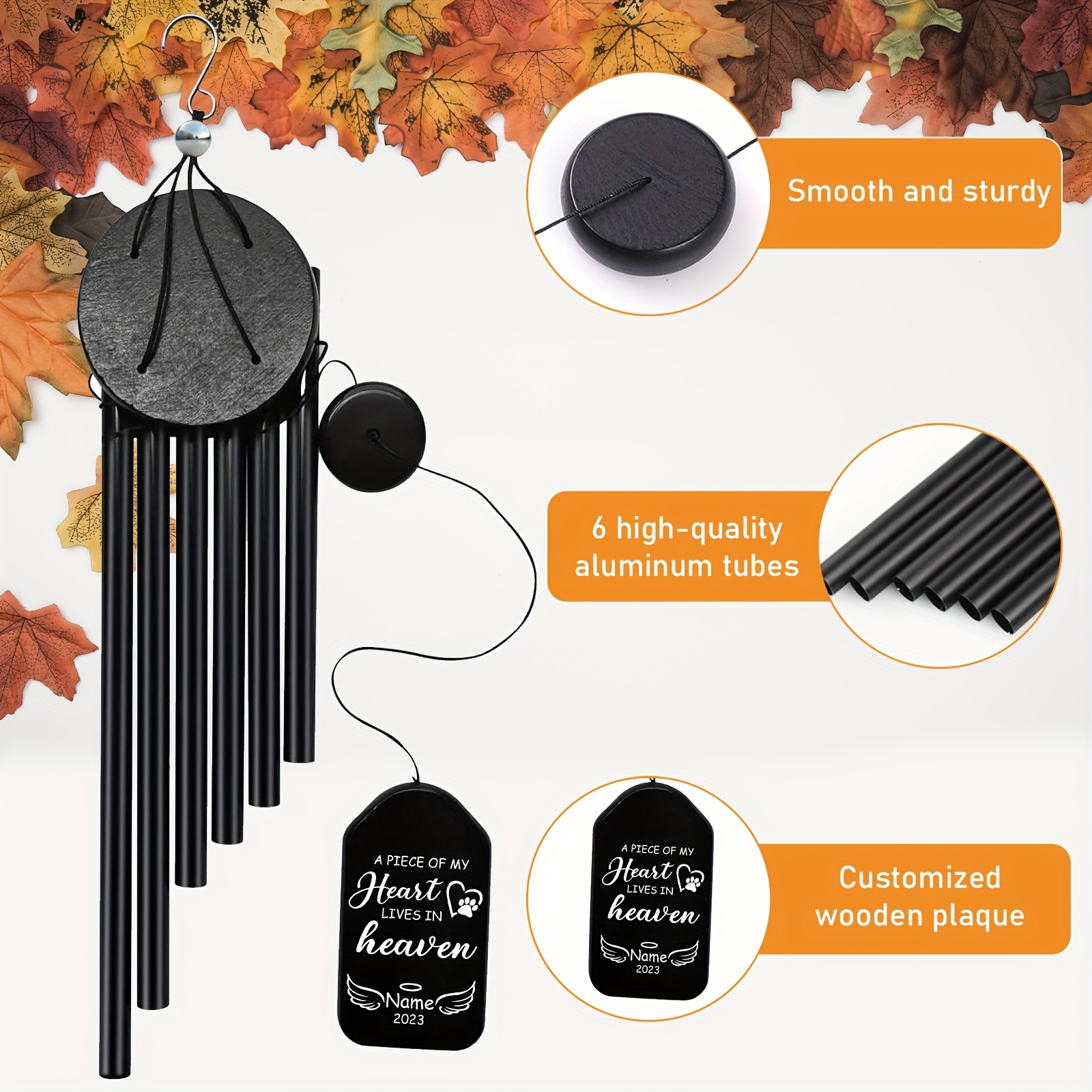 Personalized Pet Memorial Wind Chime with Custom Name