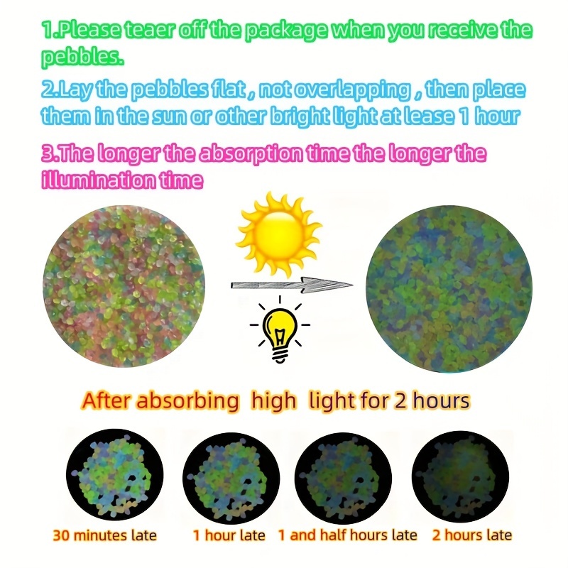 1000pcs luminous mini stones glow in the dark mini rocks suitable for large gardens parks potted plants lawns and various landscaping purposes details 1