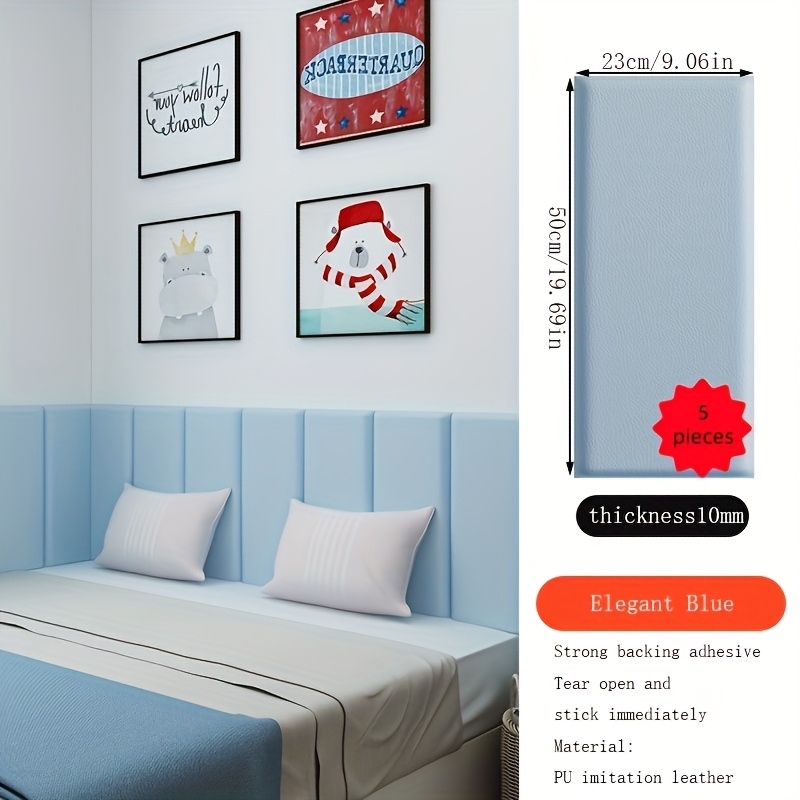 5pcs   contemporary self   wall bumper stickers 3d rectangular   for bedside and side wall ideal gift single use wall protection   self  feature