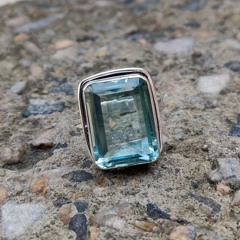 

Elegant Square Cubic Zirconia Ring For Women, Engagement Wedding Party Jewelry Gift