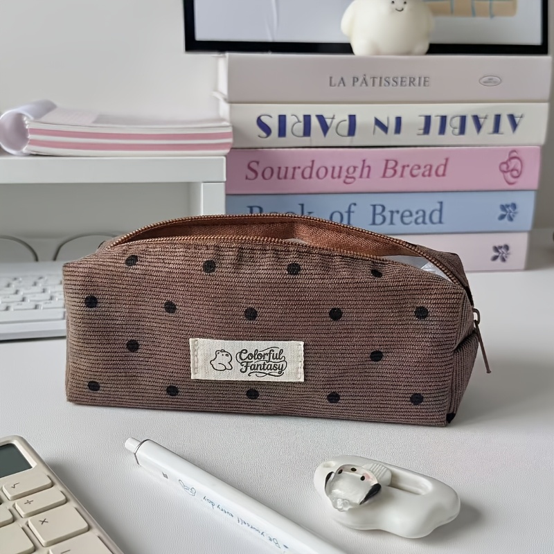 TEMU Estuche original de estilo coreano con , para las , neceser de gran capacidad estilo Ins para almacenamiento de útiles escolares, bolsa de