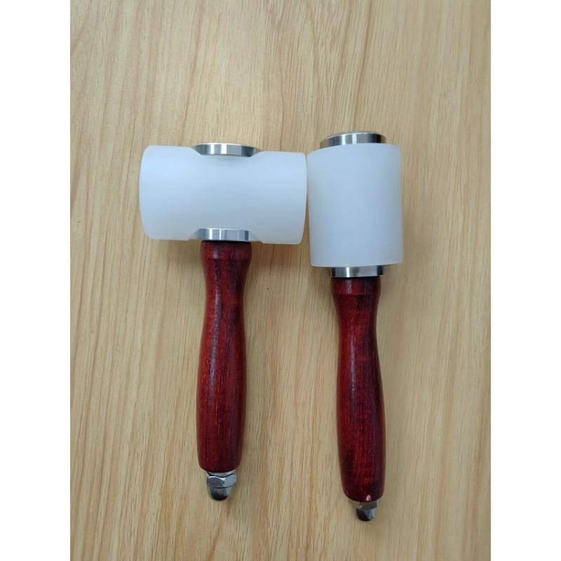 

1pc T-shaped Wood Handle Leather Carving Hammer, Diamond Cutting Punch Printing Carving With Nylon Hammer, Diy Handmade Leather Tools