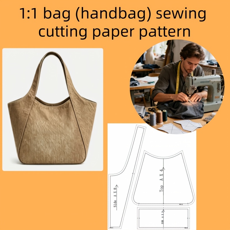 TEMU di cucito fai da te per borsa a in 1:1 per realizzare borse tote - minimalista di borsa di carta con lavoretti fai da te, design per pochette in