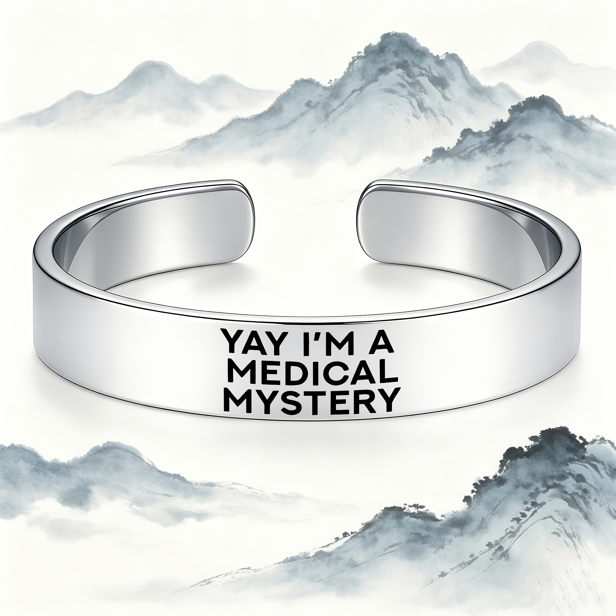 Humorous Fun 304 Stainless Steel Open Bangle