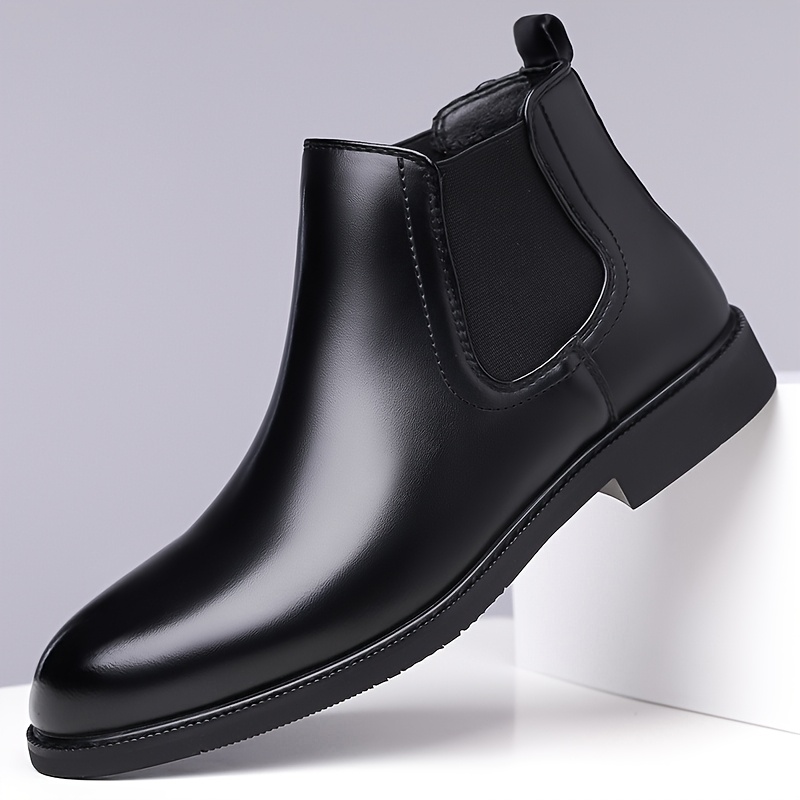 Image of Men's Autumn/winter High-top Anti-slip Business Casual Oxford Shoes, Classic Men's Shoes With Elastic Elastic Band Collar Design