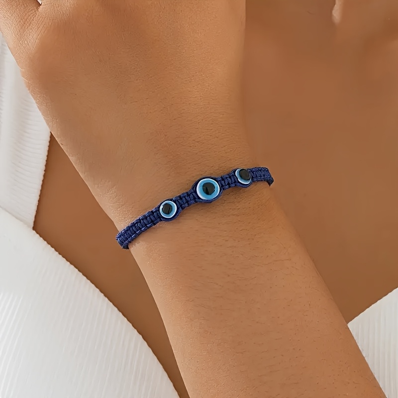 TEMU Un bracelet œil de malédiction tissé à , élégant et facile à , parfait pour un ou cadeau pour les fêtes