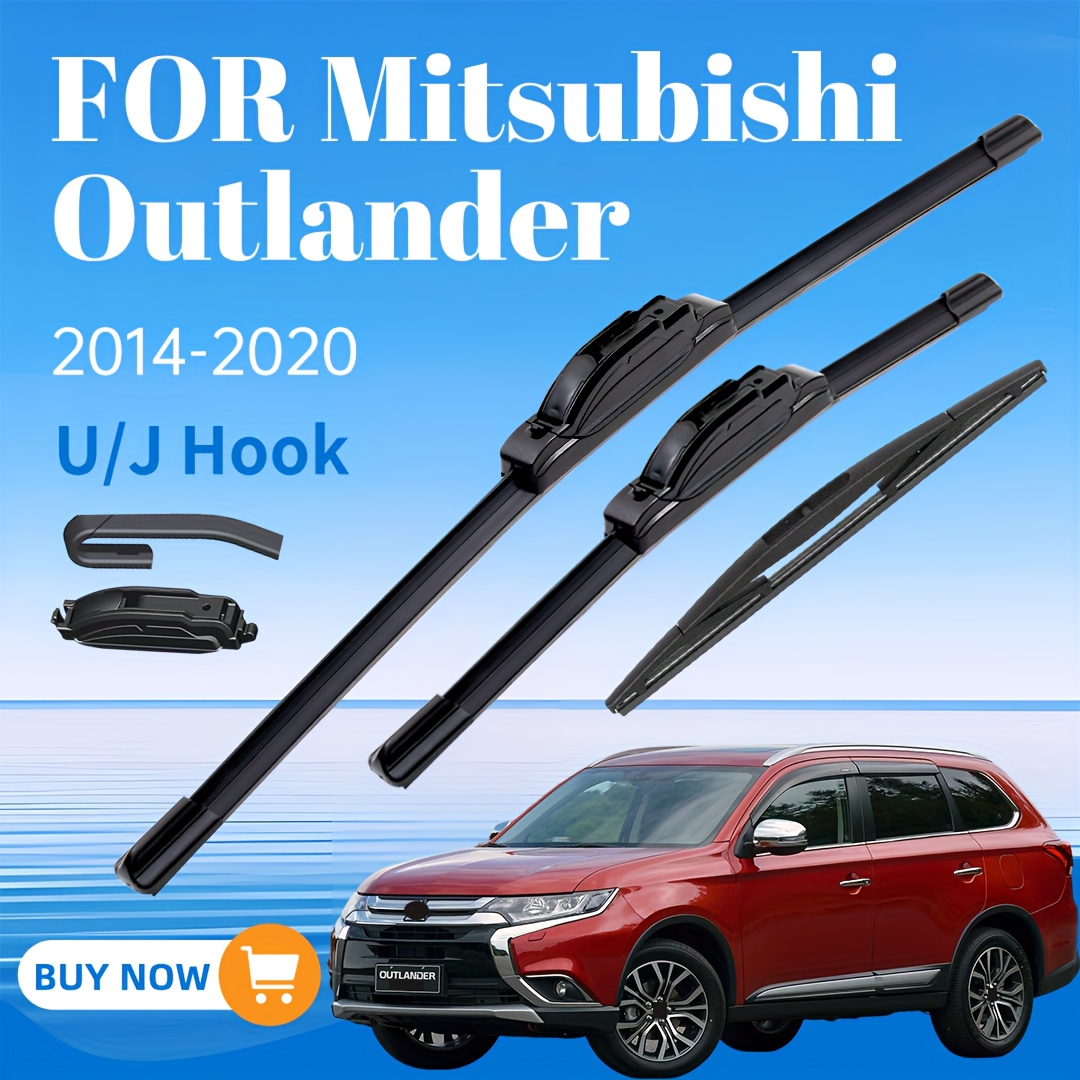 E-shop 26"+18"+12" Windschutzscheiben Dual-Strip Scheibenwischer Ersatz Set, für Mitsubishi 2014-2020, U/J Haken Front- und Allwetter Scheibenwischer