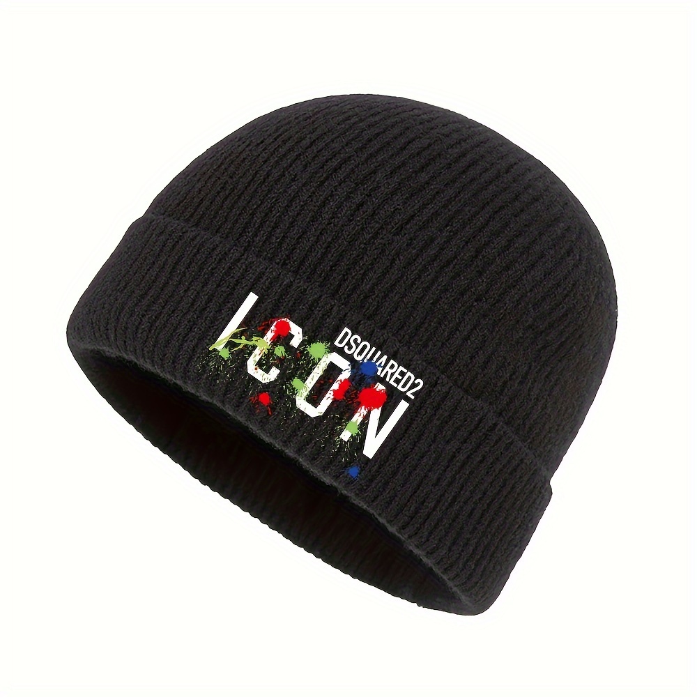 

Dsquared2 Icon Knitted Beanie Hat - Cotton 65% Cotton 35% Polyester, , Hand Wash/, Knit Skull Cap