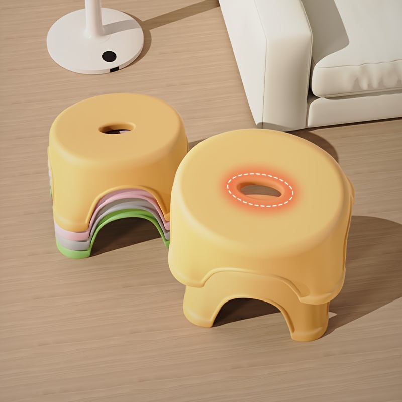 1 thickened stackable sturdy and durable small stool a stylish non slip step stool shoe changing stool   use   bathroom bedroom and living room Product details 2