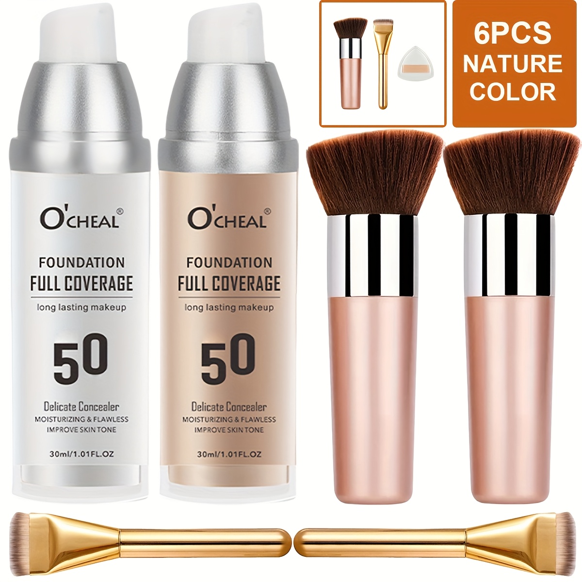 TEMU Foundation, Women Makeup-flawless High Coverage Cc Cream With 24h Wear & lightweight, End For Mature Skin & older Women, Buildable Coverage For Smooth, Christmas Gift Suitable For