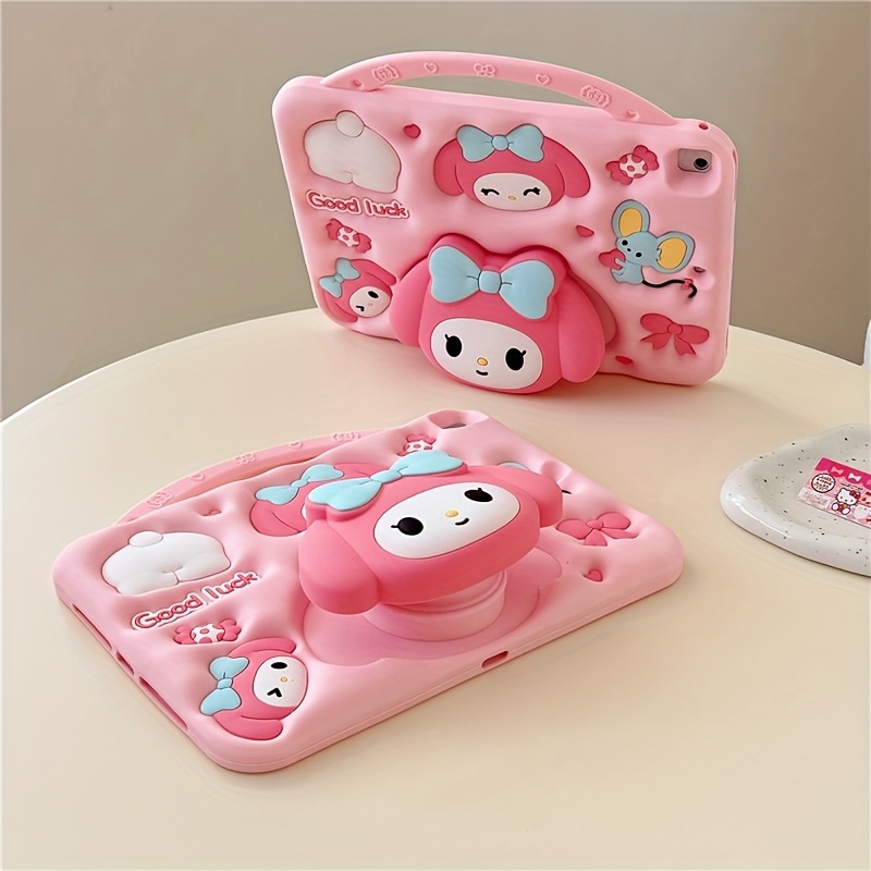 Sanrio My Melody Cartoon Tablet Case for Tab A7/A8/A9/A9+, Full-Body Protection, 360° Rotating Stand, Tablet Protection, Cute Design, Kawaii Aesthetic, Snug Fit, Durable Cover, Multiangle Stand, Sanrio Fans, Anime Lovers