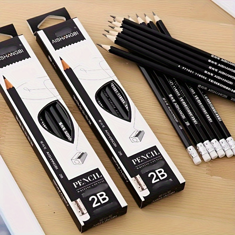 

12pcs 2b Sketching Pencil Set With Sharpener - Premium Art & Drawing Supplies For Exams And